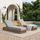preview thumbnail 35 of 112, Patio Recline Chairs Adjustable Chaise Lounge with Cushions (Set of 2)