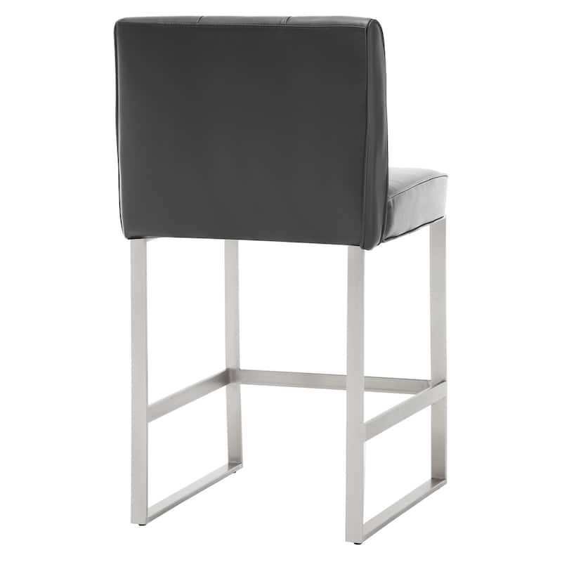 25" Faux Leather Upholstered Counter Height Bar Stools - 36.6"H x 18.9"W x 20.3"D
