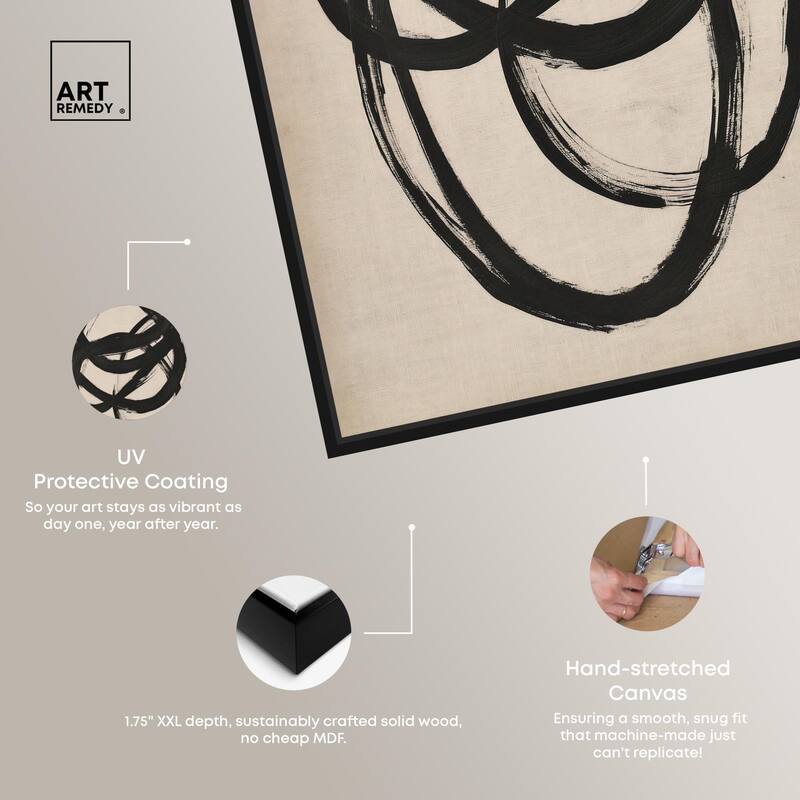 Beige Black I Canvas by Art Remedy