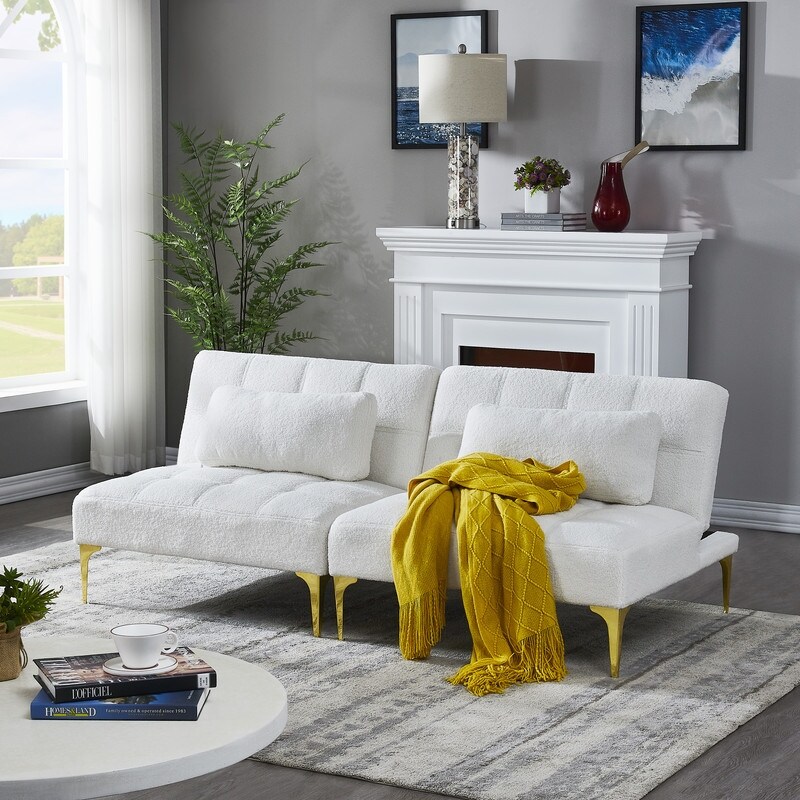 Sleeper sofa bed grey gray convertible couch modern living room clearance futon loveseat