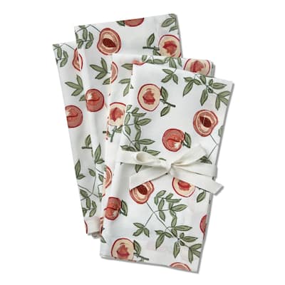 Peach Napkin Set of 4 - Multicolor Cotton Kitchen Cloth Napkins, Everyday Use, Machine Washable, 13" x 20" - 20 x 20