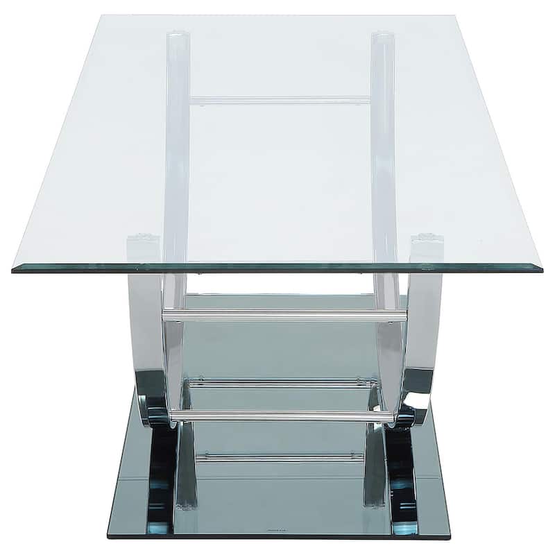 Danville Glass Top Coffee And End Table Set Chrome