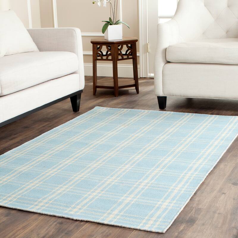 SAFAVIEH Handmade Flatweave Kilim Hannedore Wool Rug - 3' x 5' - Light Blue/Yellow