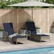 Option Grey and navy blue 2x Sun lounger+table