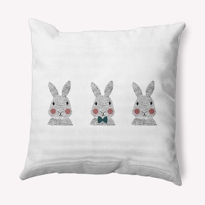 Bunny Triplets Easter Decorative Throw Pillow