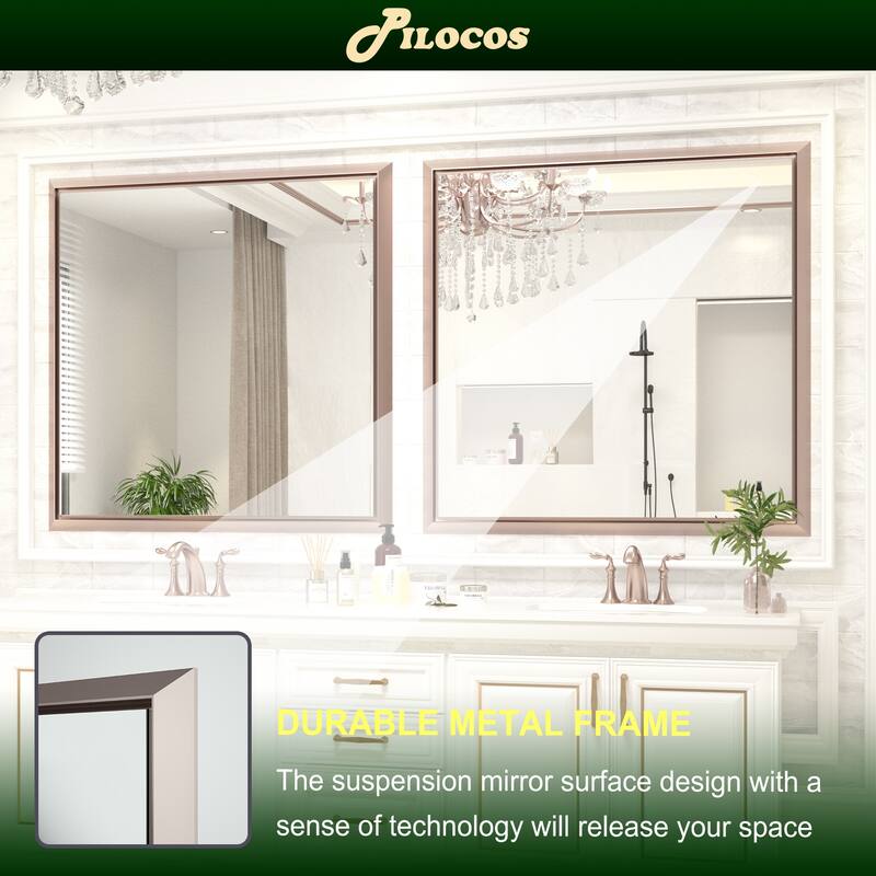 Bathroom Mirrors Wall Mounted Rectangle Vanity Cosmetic Makeup Mirror
