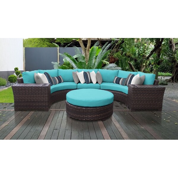 Kathy Ireland River Brook 6 Piece Outdoor Wicker Patio Furniture