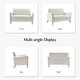 preview thumbnail 24 of 62, HULALA HOME Adika 51"W Farmhouse Striped Linen Upholstered Loveseat with Solid Wood Spindle Legs