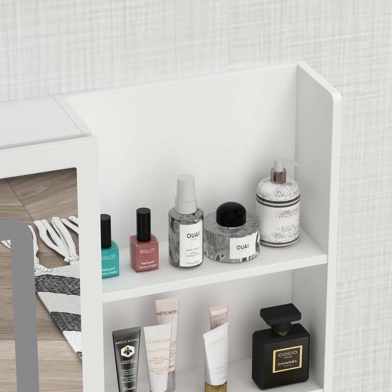 Timechee 39.4"Wide Makeup Vanity Set with Stool and Touching Light Mirror - 39.4"W