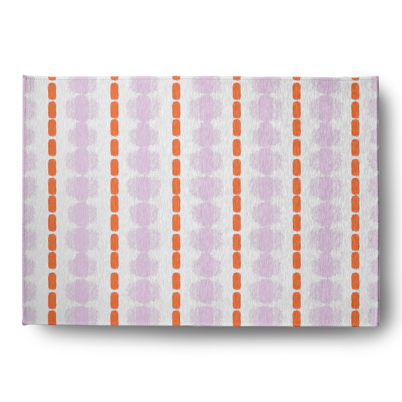 Watercolor Stripe Spring Chenille Rug - Purple-Orange - 5' x 7'