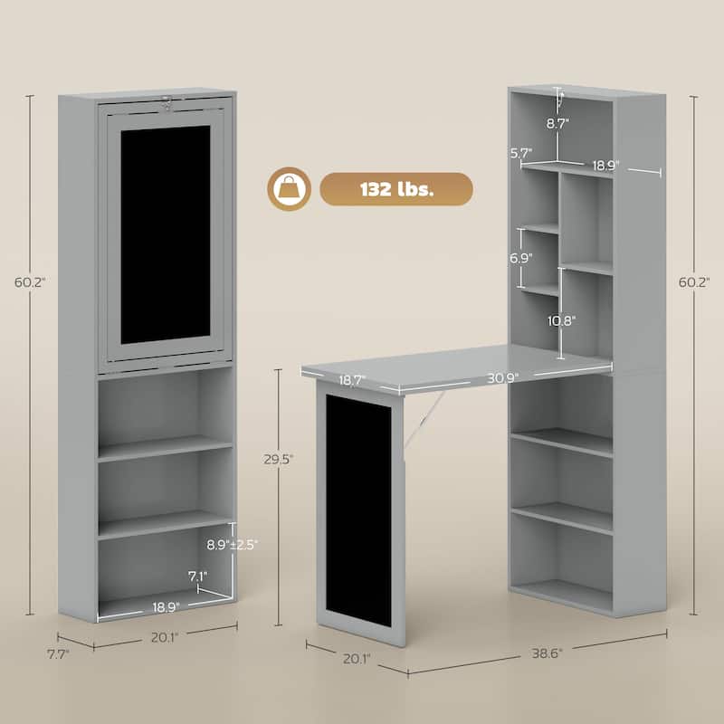 Fold-out Convertible Office Desk, Wall Mount Computer Desk