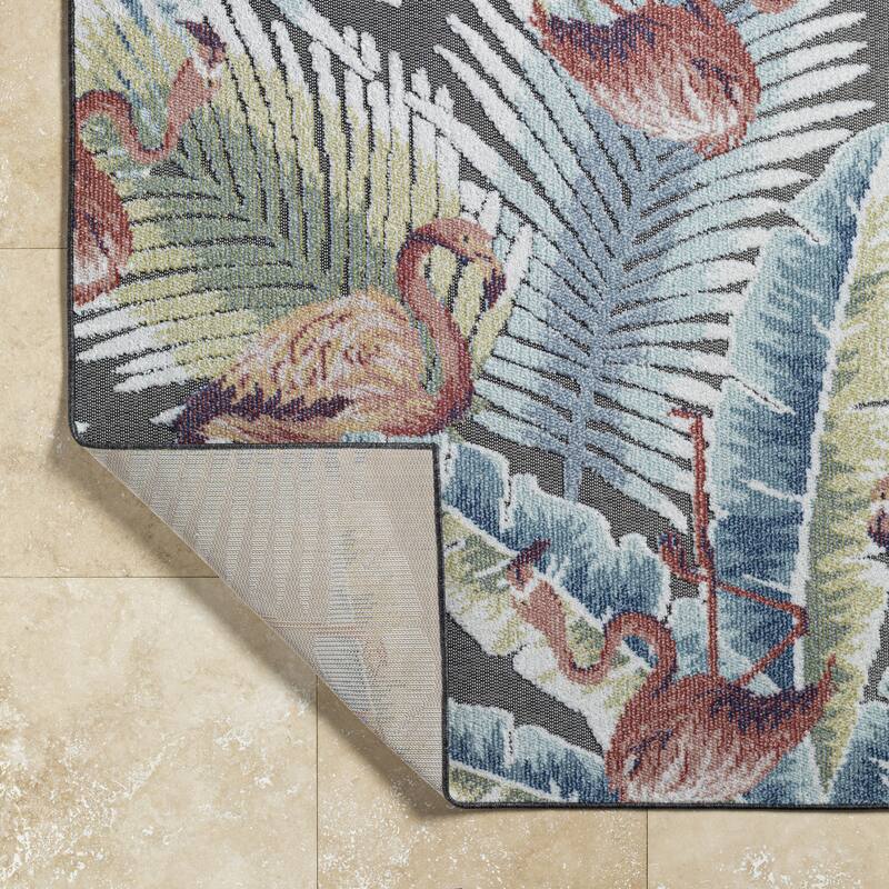 Livabliss Lakeside Tropical Floral Outdoor Area Rug