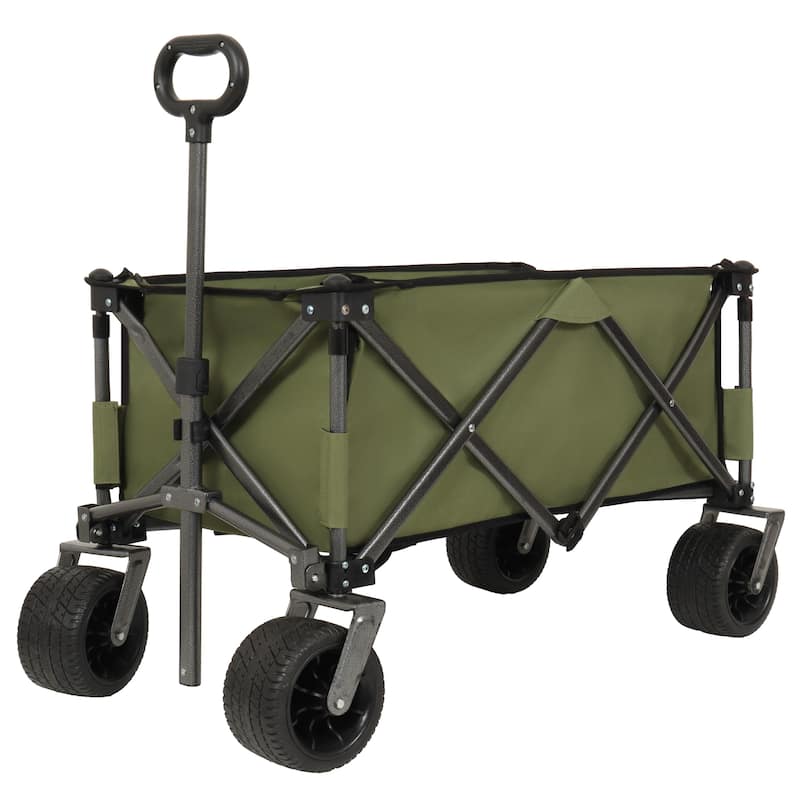 Utility Park Garden Cart Tool Customized Color Folding Camping Trolley Outdoor Picnic Beach Wagon - Green