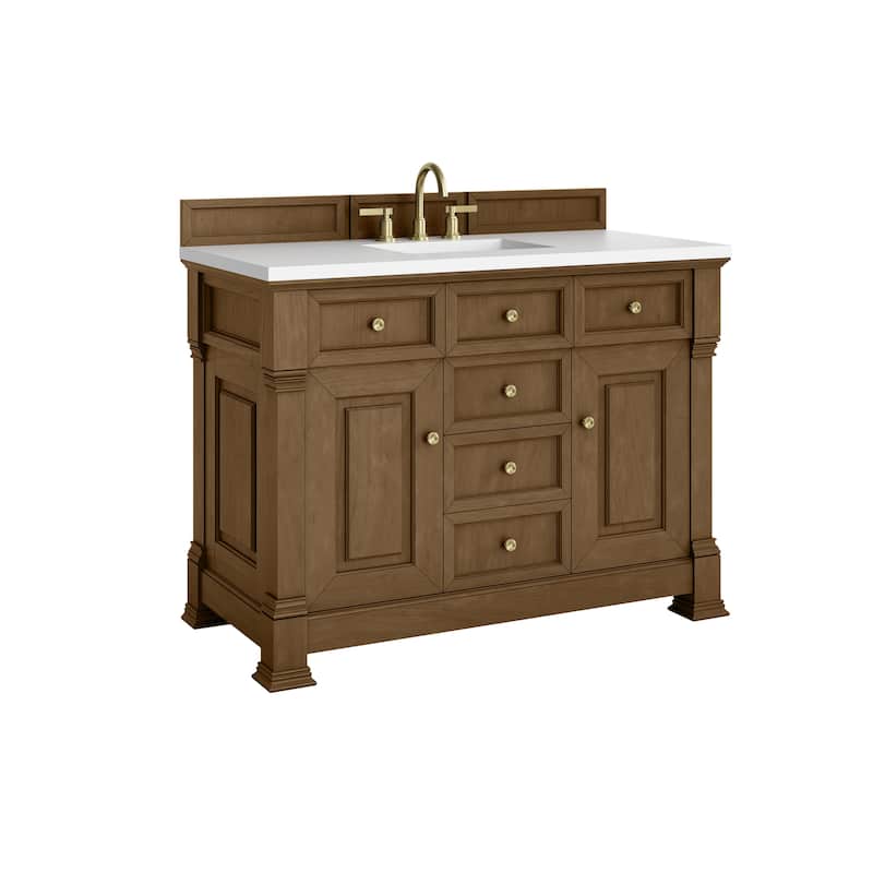 Brookfield 60D" Double Vanity, Honey Oak