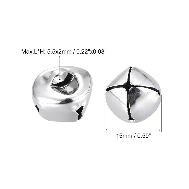Jingle Bells, 24pcs Small Bells for Crafts DIY Christmas - Silver Tone - 15mm
