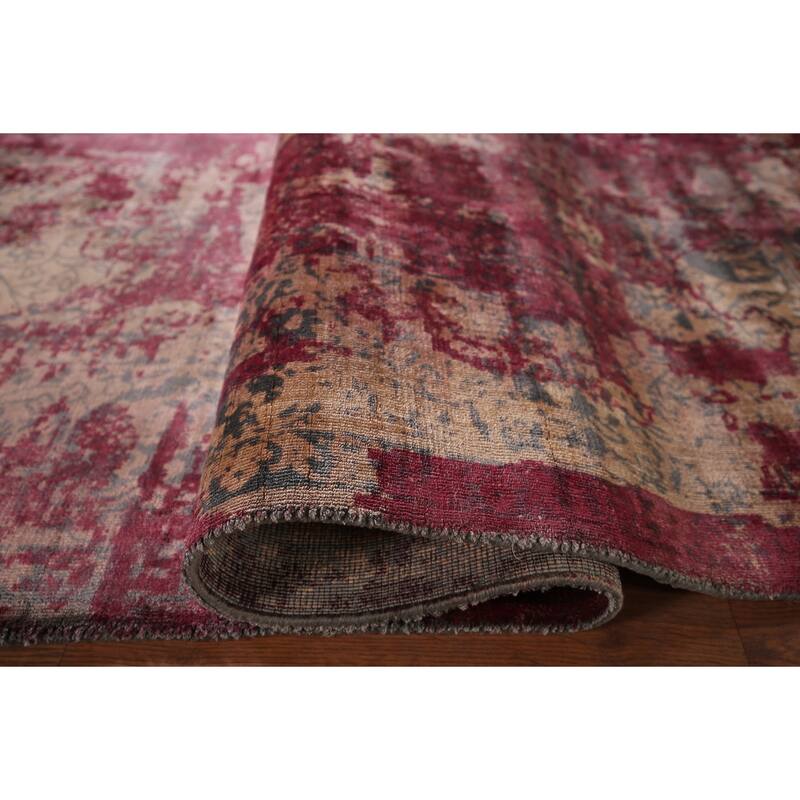 Contemporary Abstract Indian Area Rug Handmade Wool Carpet - 6'6"x 9'9"