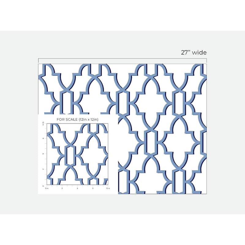 Luxe Haven Coastal Lattice Peel and Stick Wallpaper