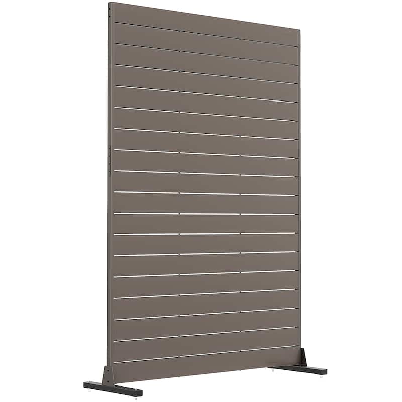 Outsunny HDPE Outdoor Privacy Screen, 47.2"W x 68.5"H Decorative Privacy Fence Screen with Stand and 6 Panels