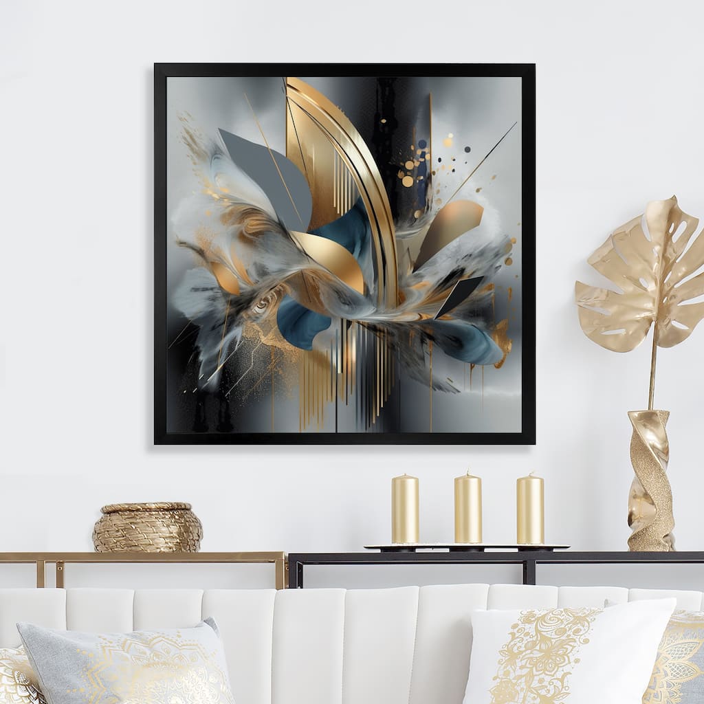 Designart "Soft Colors Marble Abstract Ii" Abstract Marble Framed Wall Art For Living Room