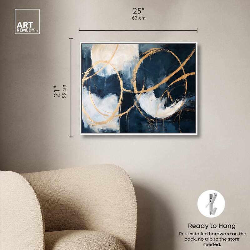 Gold Loops Canvas by Art Remedy
