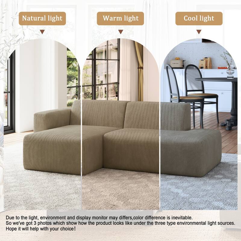 Oversized Corduroy Modular Sectional Fabric Sofa