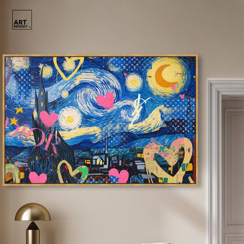 Starry Night Graffiti Canvas by Art Remedy