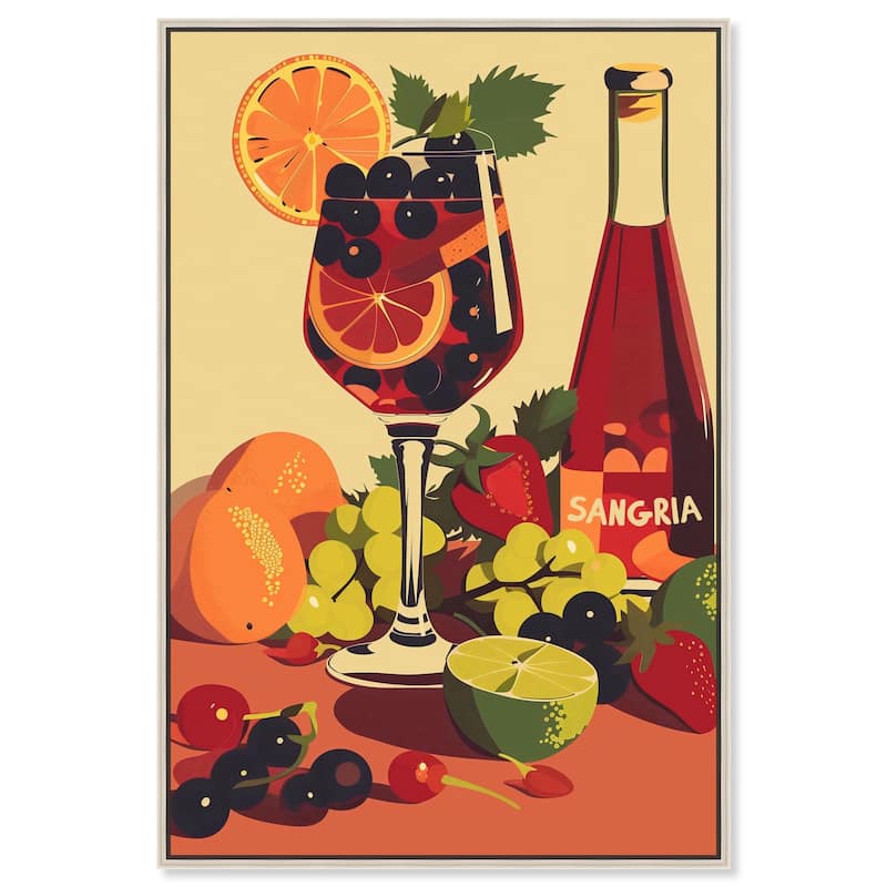 Sangria Drink Canvas by Art Remedy - Silver - 20" x 30"