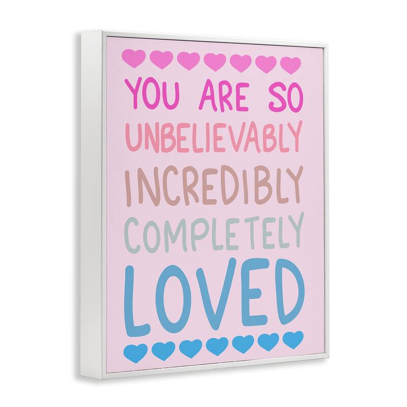 Stupell Incredibly Loved with Hearts Framed Giclee Art Design By Sweet Melody Designs