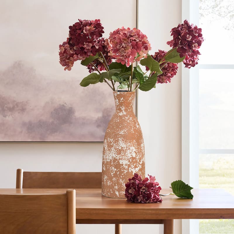 Rustic Brown Tall Round Stoneware Vase (Single)