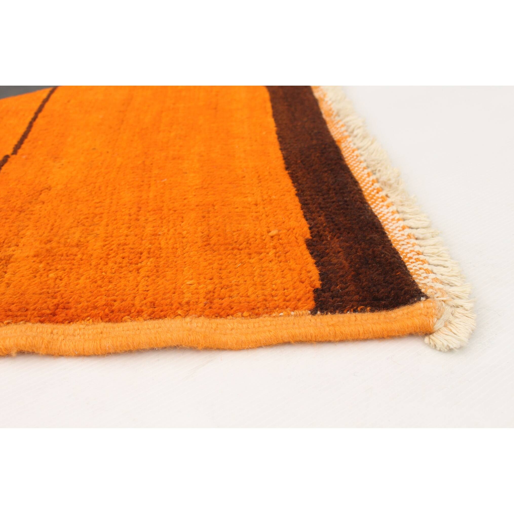 ECARPETGALLERY Handknotted Vibrance Orange Wool Rug 10'0 x 13'3 On