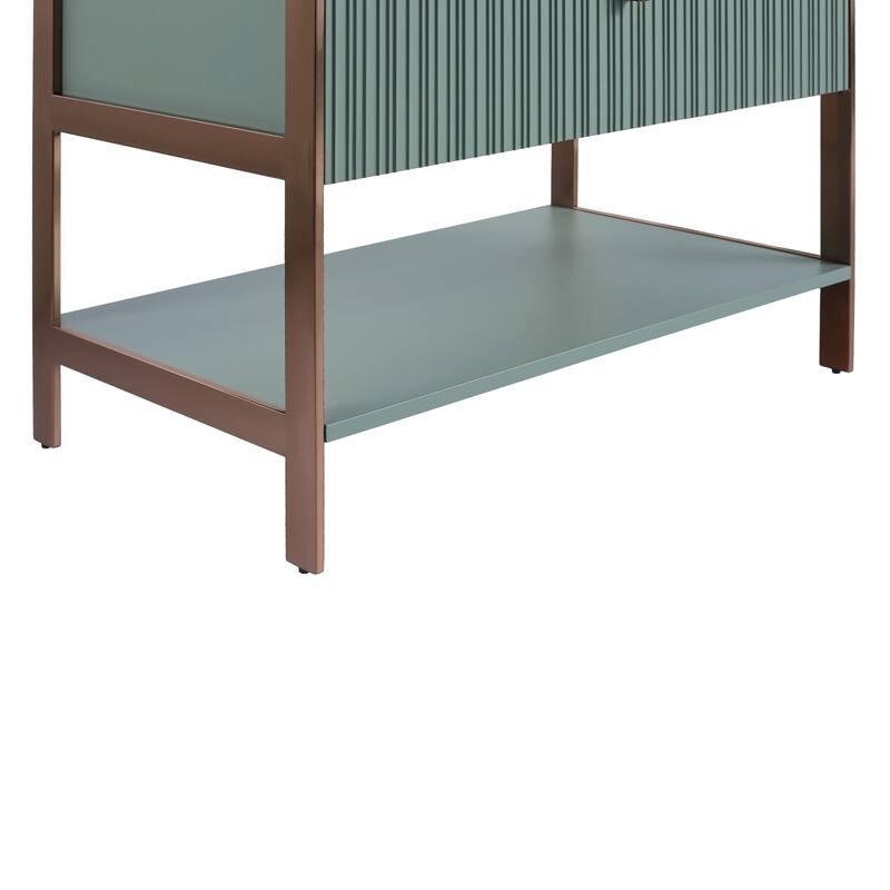 Fine Fixtures Serenity Modern Bathroom Vanity with Black Gel Acrylic Top
