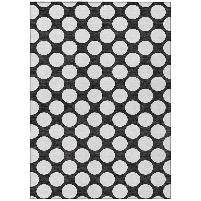 Machine Washable Indoor/ Outdoor Chantille Modern Dots Rug