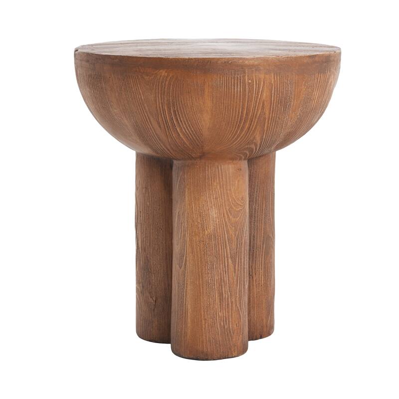 Christopher Knight Home - Marchand MGO Patio Three-Legged Wood-Grain Round Side Table