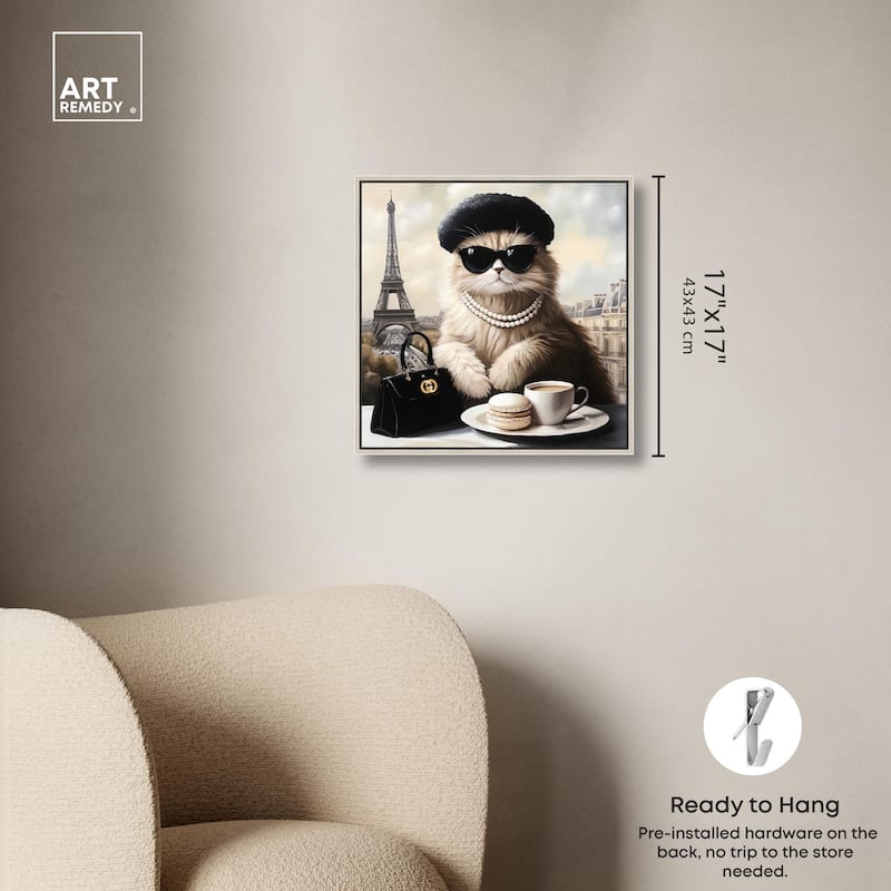 Cat in Paris Treats Canvas by Art Remedy