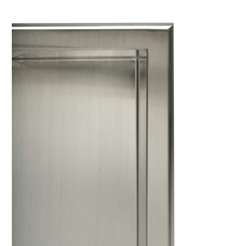 ALFI brand 16 x 16 Brushed Stainless Steel Square Single Shelf Bath Shower Niche - Grey