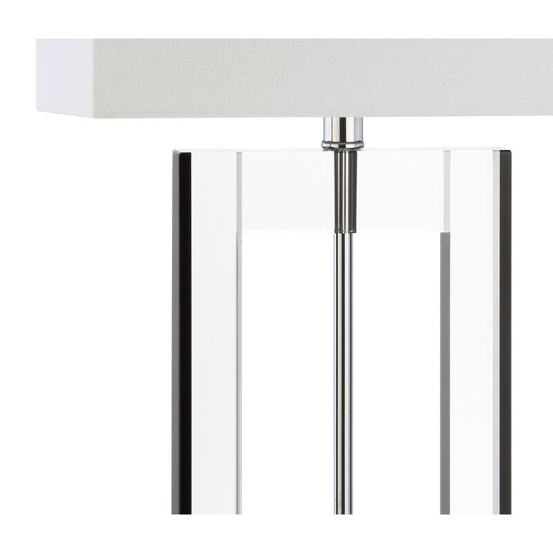 Day 26" Crystal LED Table Lamp, Clear/Black by JONATHAN Y