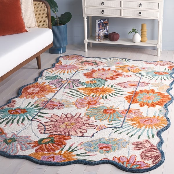 slide 2 of 39, SAFAVIEH Handmade Jardin Fadya Country Wool Rug 8' x 10' - Ivory/Rust - Rectangle