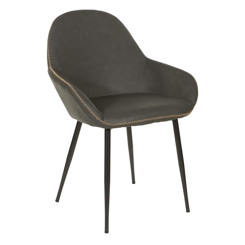 Porch & Den Poehler Faux Leather Mid-century Accent Chair