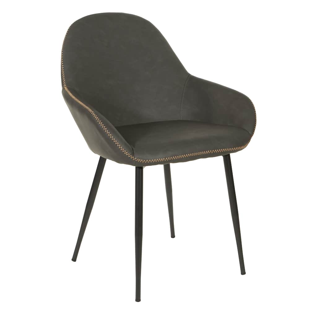 Porch & Den Poehler Faux Leather Mid-century Accent Chair