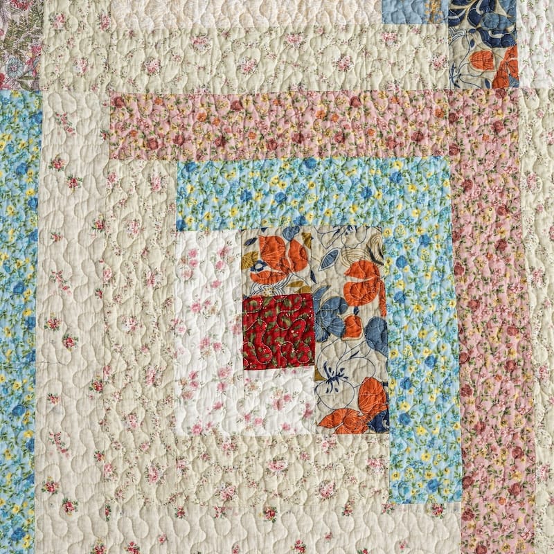 Handcrafted Cotton Patchwork Quilt Set, Hundred of Pieces Hand Sewn, Traditional & Timeless