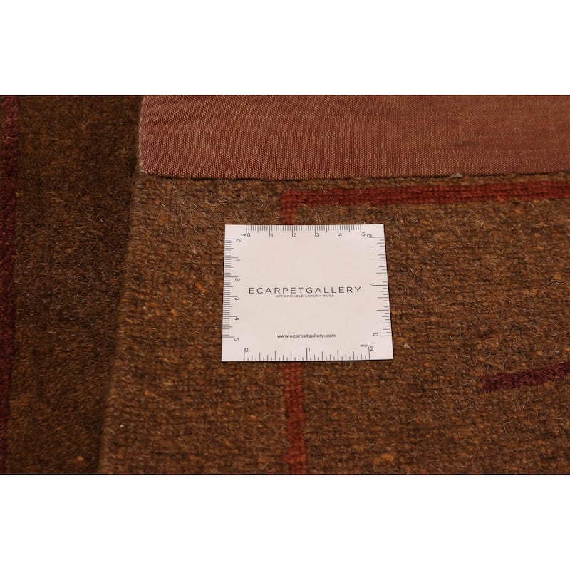 ECARPETGALLERY Hand-knotted Opulence Brown Viscose, Wool Rug - 10'0 x 14'5