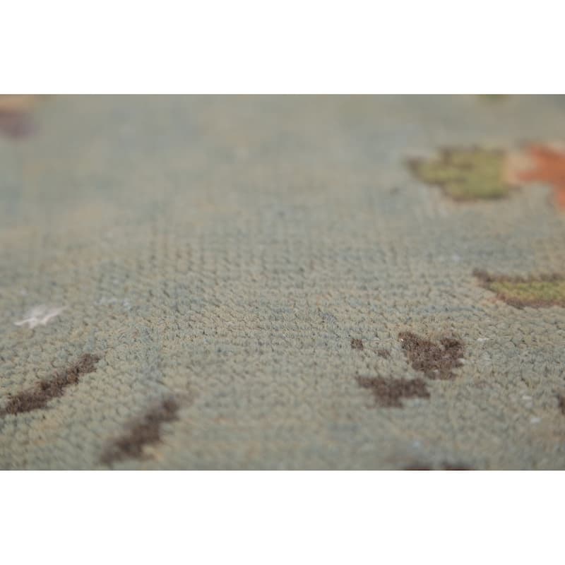 Light Blue Medallion Tabriz Persian Rug Handmade Wool Carpet - 9'7"x 12'10"