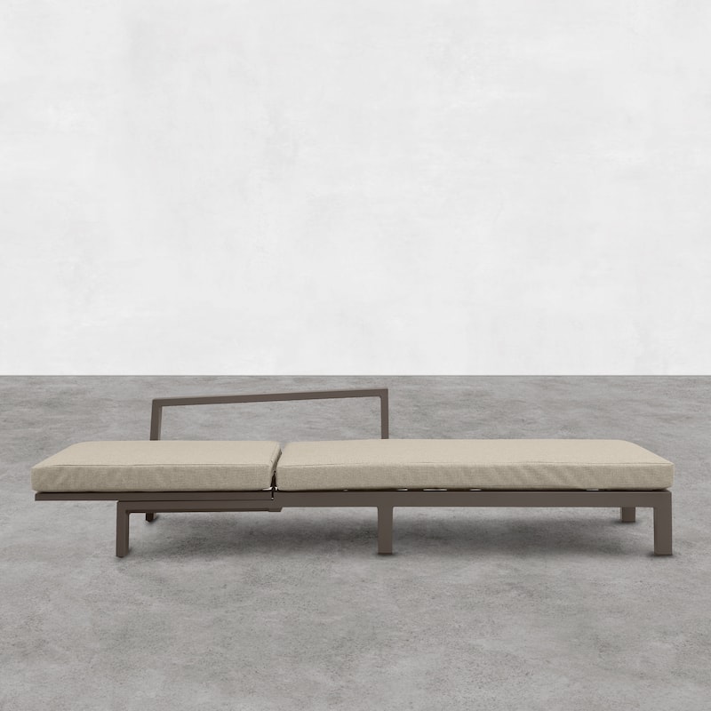 Benton Modern Aluminum Lounge Outdoor Double Chaise with Cushion