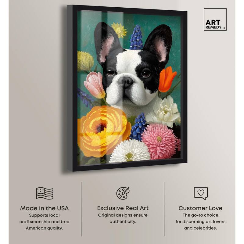 Secret Garden Frenchie Shadowbox by Art Remedy