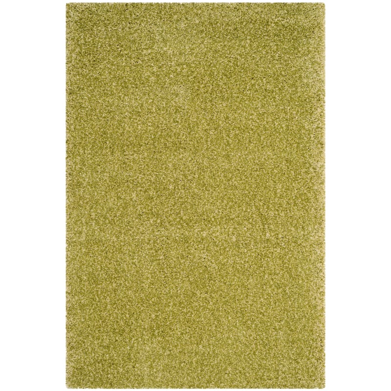 SAFAVIEH Santa Monica Shag Einara 2-inch Thick Area Rug - 4' x 6' - Green - Rectangle