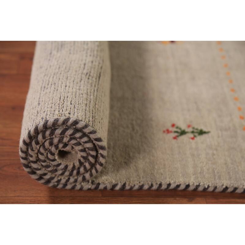 Tribal Gabbeh Indian Foyer Rug Handmade Modern Wool Carpet - 3'0" x 4'9"