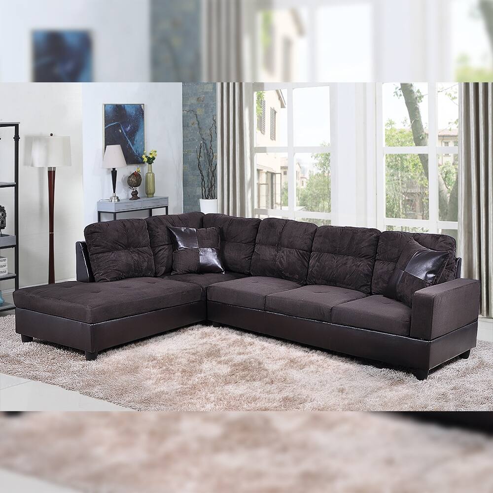 Star Home Living 2-piece Brown Left Chaise Sectional