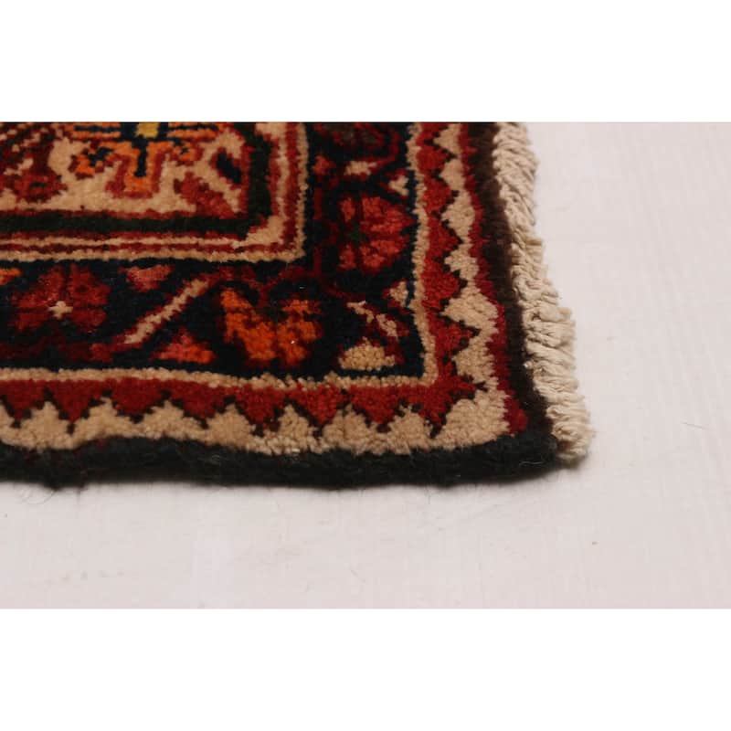 ECARPETGALLERY Hand-knotted Kayseri Dark Red Wool Rug - 3'9 x 13'1