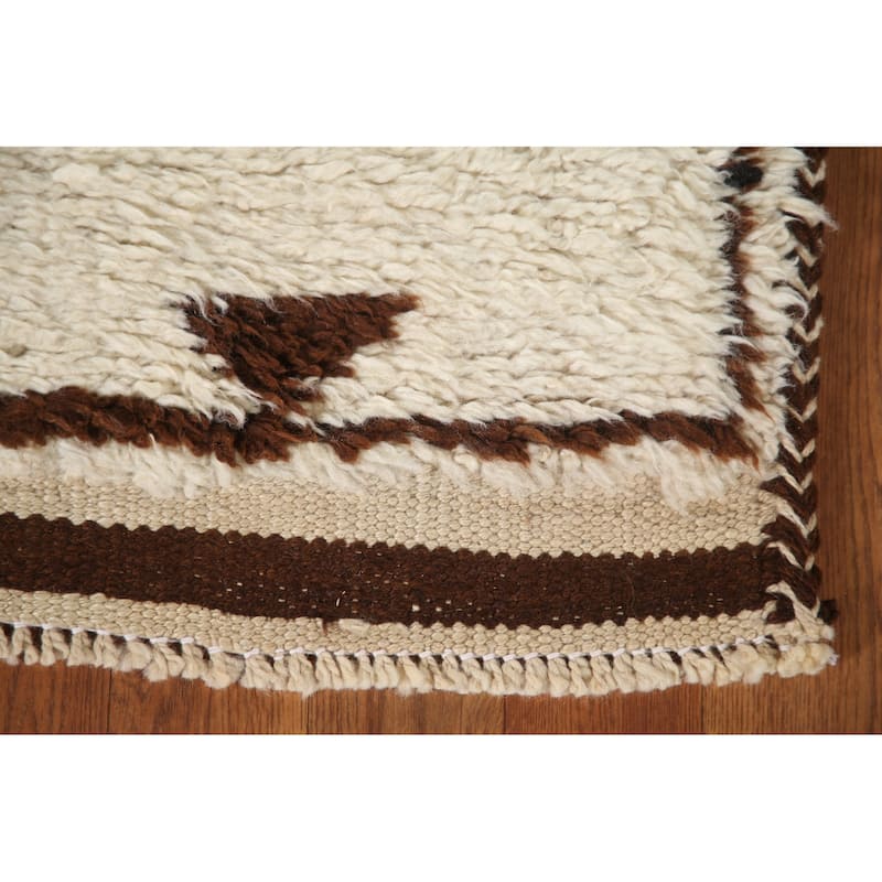 Anatolian Oriental Runner Rug Handmade Natural Dye / Beige Wool Carpet - 3'1"x 11'1"