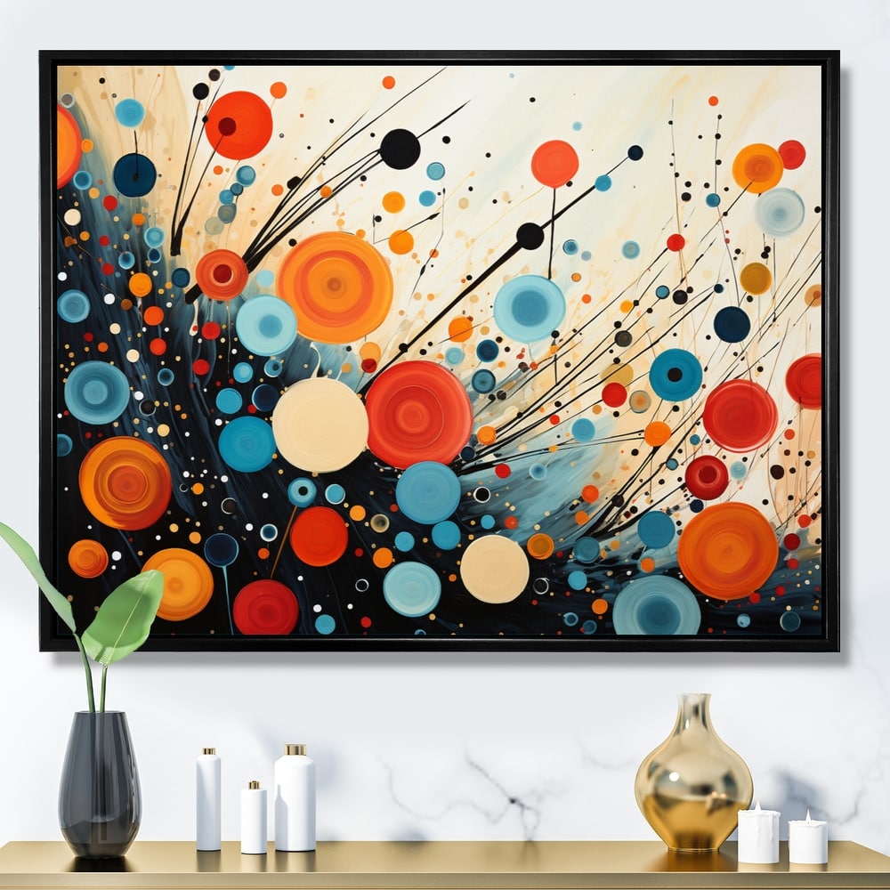Designart "Colorful Mid Century Abstract Fusion VI" Mid-century Framed Wall Decor